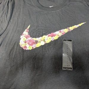 Floral Nike Logo T Shirt